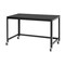 Wood Top Metal Frame Rolling Computer Desk Laptop Table-Black